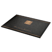 Planche À Découper Élégant moderne monogrammed chic unique or noir (Coin)