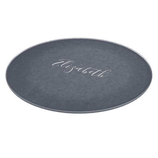 Planche À Découper Élégant Moderne Personnalisé Lin Bleu Gris (Coin)