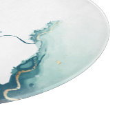 Planche À Découper Élégant Monogramme Agate Script chic (Coin)