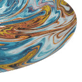 Planche À Découper Élégant Monogramme bleu or (Coin)