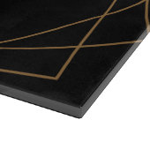 Planche À Découper Élégant Monogramme d'or noir Nom géométrique Scrip (Coin)