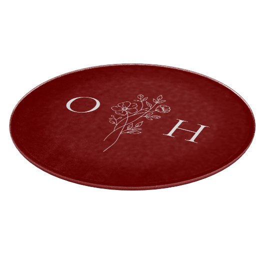 Planche À Découper Élégant monogramme floral de Boho (Coin)