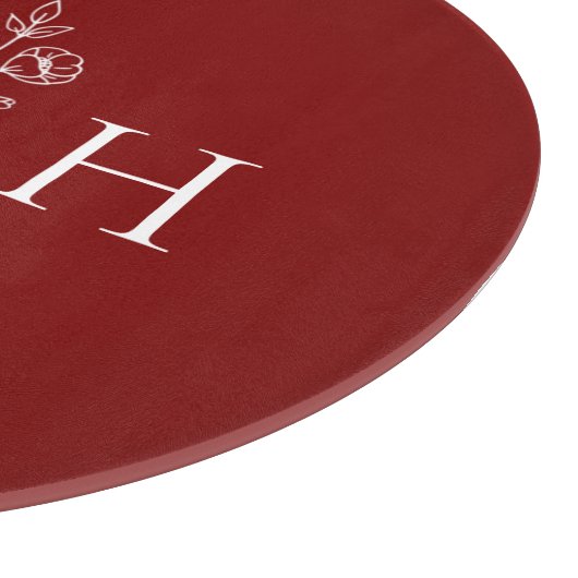 Planche À Découper Élégant monogramme floral de Boho (Coin)