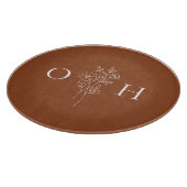 Planche À Découper Élégant monogramme floral de Boho (Coin)