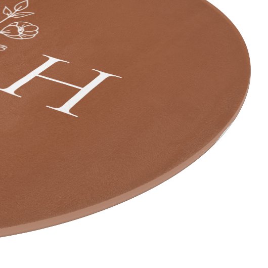 Planche À Découper Élégant monogramme floral de Boho (Coin)