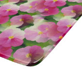 Planche À Découper Élégant Motif à fleurs rose et blanc Impatiens (Coin)