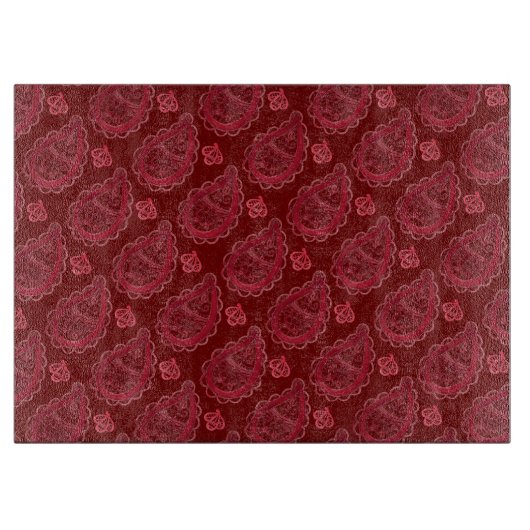 Planche À Découper Élégant Motif Burgundy Paisley (Devant)