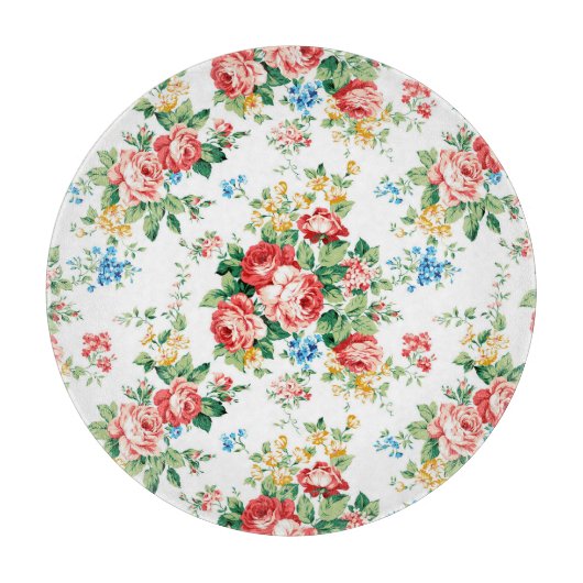 Planche À Découper Elégant motif floral avec élément de design Rose (Devant)