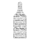 Planche À Découper Élégant Noir et Blanc Bon Appetit Chef Français (Devant)