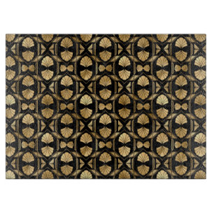 Planche À Découper Elégant Noir et Or 1920 Art Déco Vintage