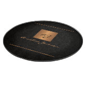 Planche À Découper Élégant nom moderne monogramme unique or noir (Coin)