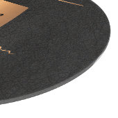 Planche À Découper Élégant nom moderne monogramme unique or noir (Coin)