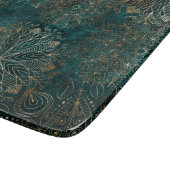 Planche À Découper Elégant or et Turquoise vert Floral Mandala Motif (Coin)