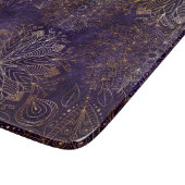 Planche À Découper Élégant or et violet Motif de mandala Floral (Coin)
