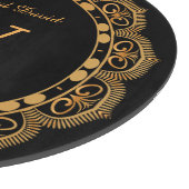 Planche À Découper Élégant or fleurie Monogramme Mariage Anniversaire (Coin)