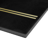 Planche À Découper Élégant or Monogramme personnalisé sur noir (Coin)