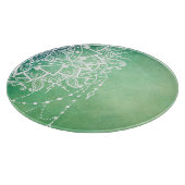 Planche À Découper Elégant Ornate Zen Mandala Rosette Tons verts (Coin)