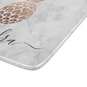 Planche À Découper Élégant rose en cuivre, ananas en marbre blanc (Coin)