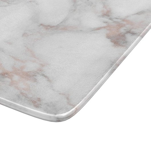 Planche À Découper Elégant Rose Marbre blanc Or Modèle tendance (Coin)