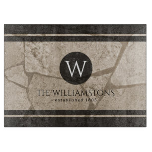 Planche À Découper Elégant Sepia Toned Cracked Stones