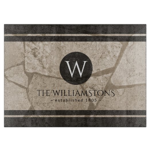 Planche À Découper Elégant Sepia Toned Cracked Stones (Devant)