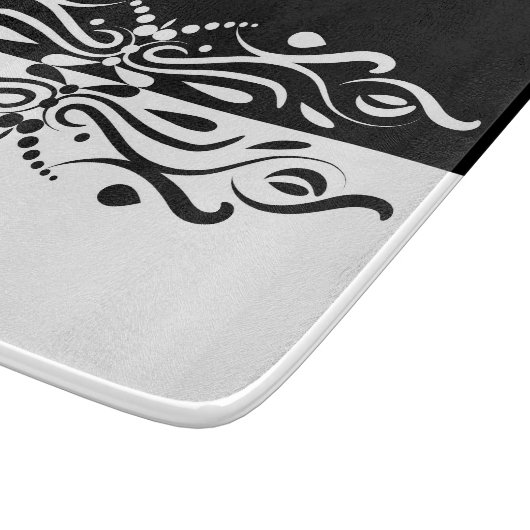 Planche À Découper Élégant style arlequin Abstrait noir et blanc (Coin)