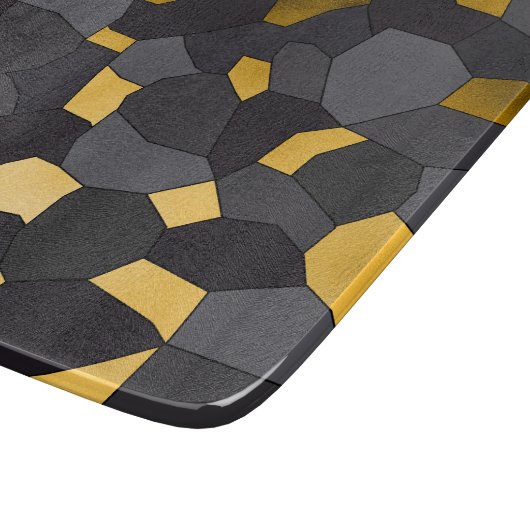 Planche À Découper Elegant stylish gold grey and black mosaic (Coin)