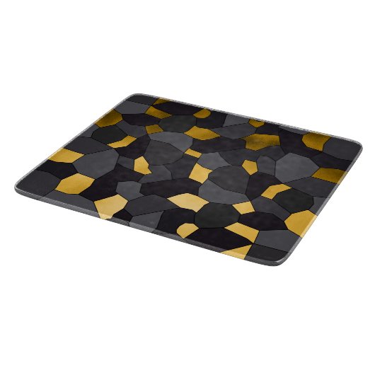 Planche À Découper Elegant stylish gold grey and black mosaic (Coin)