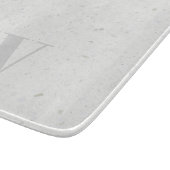 Planche À Découper Élégant Terrazzo Rustique Pierre gris Nom Monogram (Coin)