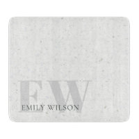 Élégant Terrazzo Rustique Pierre gris Nom Monogram