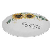 Planche À Découper Élégant Tournesol Floral Eucalyptus Personnalisé (Coin)