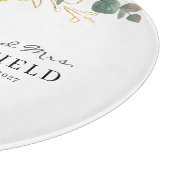 Planche À Découper Élégant Tournesol Floral Eucalyptus Personnalisé (Coin)