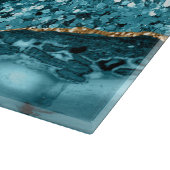 Planche À Découper Elégant Turquoise et Parties scintillant or Ocean  (Coin)