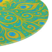 Planche À Découper Elégant Turquoise Peacock Bird Décoratif (Coin)