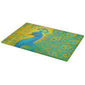Planche À Découper Elégant Turquoise Peacock Bird Décoratif (Coin)