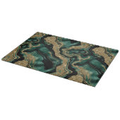 Planche À Découper Élégant vert et or Parties scintillant Agate Motif (Coin)