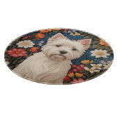 Planche À Découper Elegant West Highland Terrier Colorful Floral (Coin)