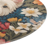 Planche À Découper Elegant West Highland Terrier Colorful Floral (Coin)