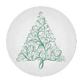 Planche À Découper Élégante calligraphie rouge et verte Arbre de Noël (Devant)