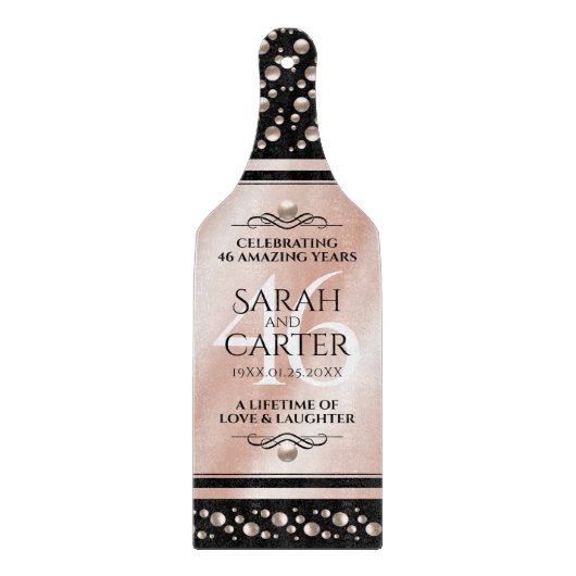 Planche À Découper Élégante célébration du 46e anniversaire du Mariag (Devant)