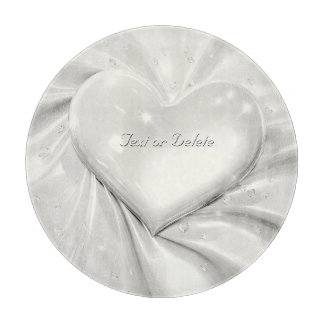 Planche À Découper Elégante Crème Blanche Coeur Coupe