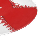 Planche À Découper Elégante dentelle rouge blanche Personnaliser (Coin)