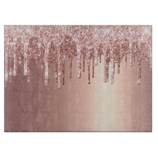 Planche À Découper Elégante élégante rose cuivre gouttes parties scin (Devant)