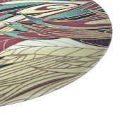 Planche À Découper Elégante feuille de plume abstrait noir turquoise  (Coin)