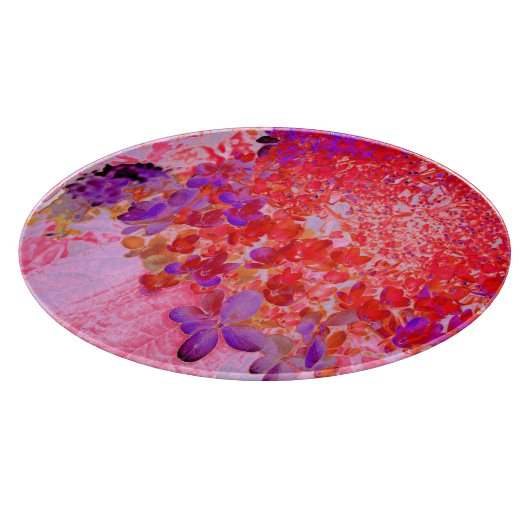 Planche À Découper Élégante Hydrangea Limelight Violette et Orange (Coin)