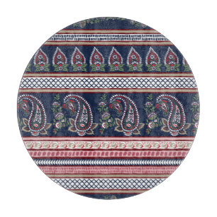Planche À Découper Elégante Marine Paisley : Conception des frontière