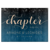 Planche À Découper Elégante Pêche Océanique Bleu Mariage Un Nouveau C (Devant)