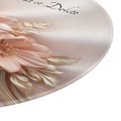 Planche À Découper Elégante Planche Florale De Pêche Orange (Coin)