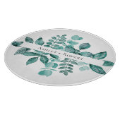 Planche À Découper Elégante verdure Turquoise Aquarelle Mariage moder (Coin)