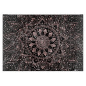 Planche À Découper Elégants pointes Roses en or marbre Mandala (Devant)